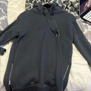 Oversized Cozy Dark Gray Hoodie with Zipper on the sides